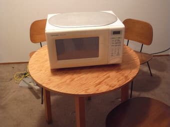 Microwave $20, table $10, Chair $10 1