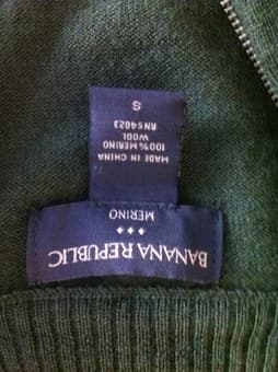 Banana republic factory 100% merino wool quarter-zip sweater, size S 1