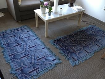 Chair, rugs, box fan, storage box for sale 2