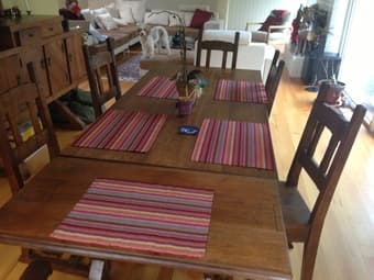Dining Set - Custom Made Oak with Hutch - $650 2