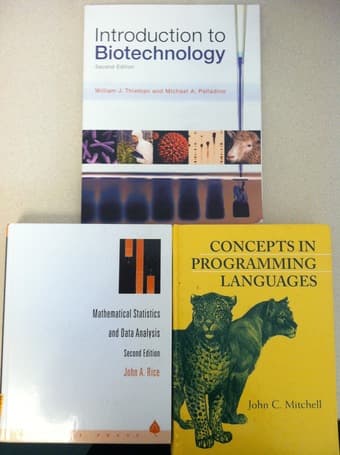 Selling CHEAP textbooks: ENGR25B, CHEM33, STATS200, CS242 2
