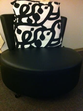 Black leather chair/ wheels 2