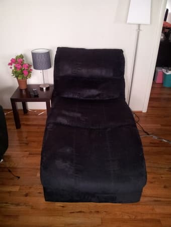 black microfiber/suede chaise longue 1