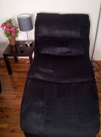 black microfiber/suede chaise longue 2