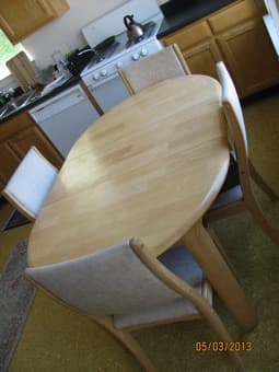 Wooden dining table with four chairs $145 1