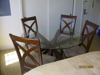 Dining table, Wooden or Glass top  $149 2