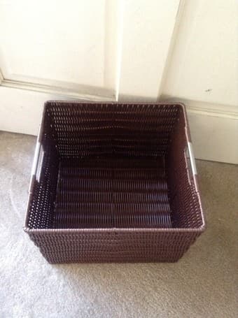 MOVING SALE: basket, stroller, diaper disposal pail 1