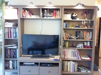 IKEA Bookcase combination with TV bench, grey brown $250 O.B.O. 1