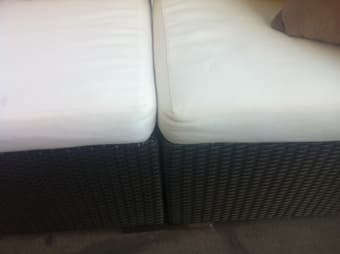 Outdoor loveseat - waterproof, washable cushion covers - $500 3