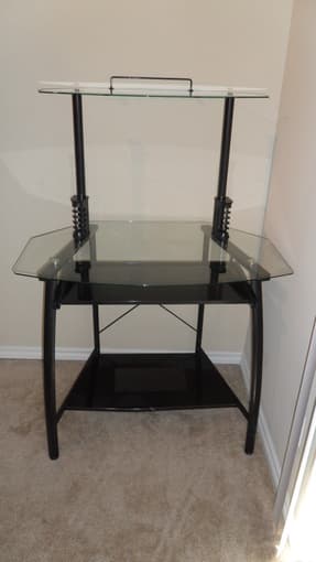 Beautiful glass-top computer desk and chair for sale - $100 2