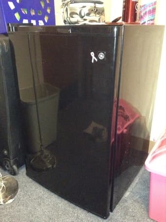Black mini fridge, $75 1