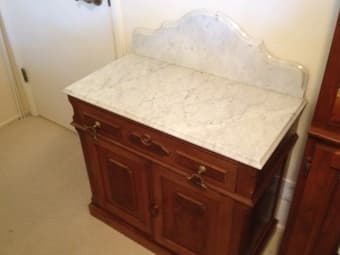Antique Victorian Walnut/Marble top bedroom set 2