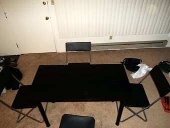 Selling single bed + dining table + chairs 3