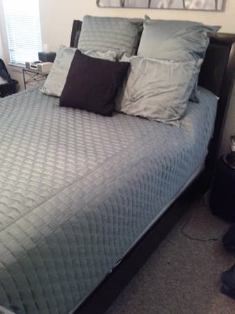 Bedspread / accent pillows / art - Macy's Hotel Collection - $60 1