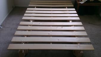 Custom Made Bed Frame + IKEA Slatted Bed Base, Full Size, $20 1