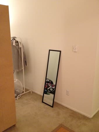 IKEA mattress, table, chair, mirror, and lamp 3