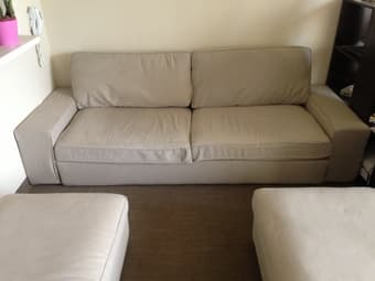 IKEA KIVIK sofa bed plus two matching footstools 2