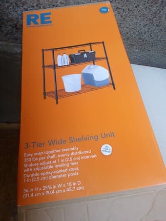 *FS: LEATHER CHAIR, TABLE, STROLLER, SHELVES, BICYCLE LOCK, HAIRDRYER 3