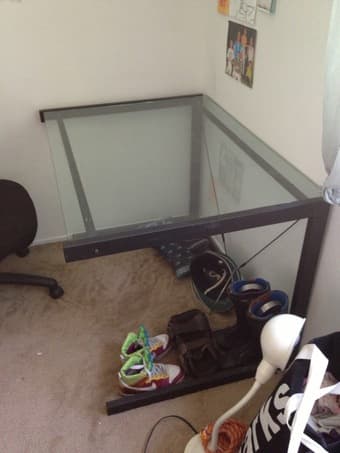 Glass top desk for sale $60 1