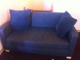 Sofa for 2 - perfect size for EV - $15 + 2 pillows, $2 each!!!! 1
