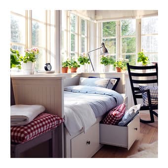 HEMNES Bed w 3 drawers, 2 matresses, pillows, bedsheets, blankets $250 1