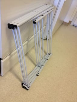laundry rack, desk lamp, heater 1