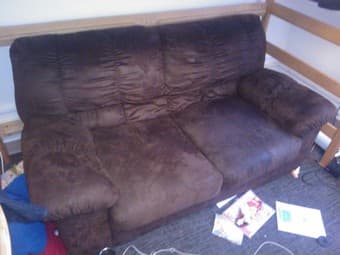 Awesome suede loveseat/couch 50 obo must pick up today before 11:30 1