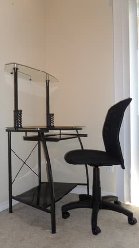 Beautiful glass-top computer desk and chair for sale - $100 OBO 2