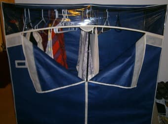 Rubbermaid 60-Inch Cloth Closet Breathable Wardrobe Storage, Blue- $25 1