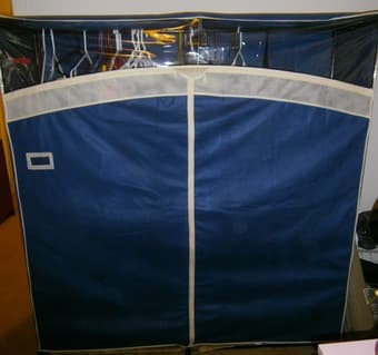 Rubbermaid 60-Inch Cloth Closet Breathable Wardrobe Storage, Blue- $25 2