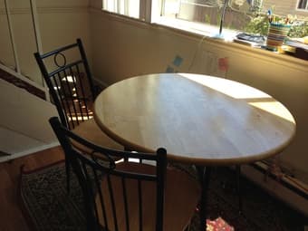 Dinner table with 4 chairs, $60 2