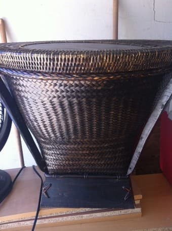Wicker basket with storage inside 1