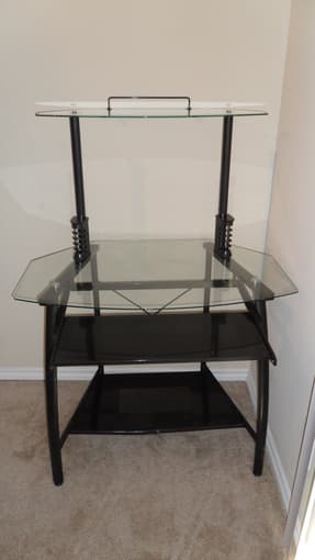 Beautiful glass-top computer desk and chair for sale - $90 OBO 2