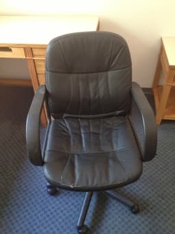 Black Leather Desk Chair $20 Price Negotiable 1