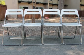 NISSE folding chairs, white (IKEA) - $40 1