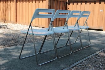 NISSE folding chairs, white (IKEA) - $40 3