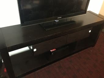 Dark wood modern style entertainment/TV stand - best offer 2