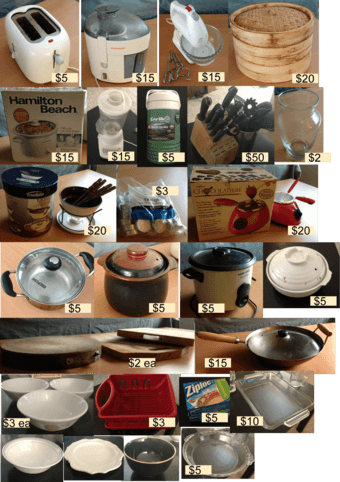 Moving sale - kitchen items 1
