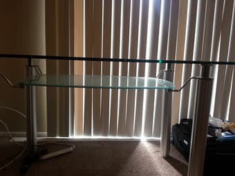Great Dining Table- 2 Layer Glass & Metal (silver) - $100 3