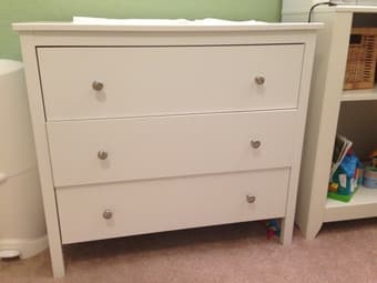 IKEA dresser, bookcase, nightstand, Crate and Barrel bookshelf 2