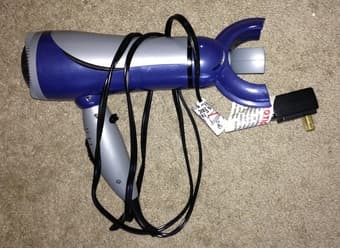 4-door wood cabinet, Ionic hair dryer, hoover vacuum cleaner 1