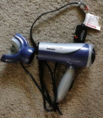 4-door wood cabinet, Ionic hair dryer, hoover vacuum cleaner 2