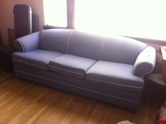 Sofa bed / sleeper, chair, footstool, two pillows - $120 2