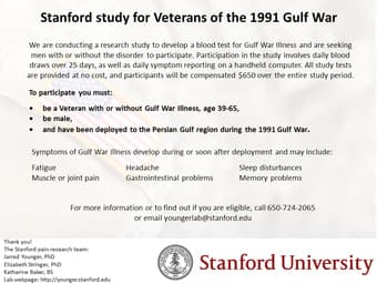 Are you a 1991 Gulf War veteran? PAID Stanford research study 1