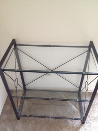 Black steel and glass shelf 1