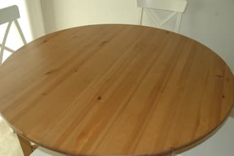 Round Expandable Dining set with 4 chairs and a small stool 2