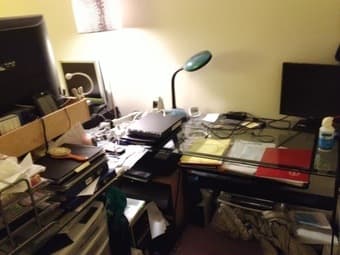 Moving sale: Modern look Z-line legacy L-shaped glass desk 1