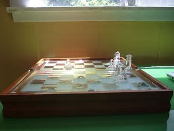 very nice wood/glass chess set 1