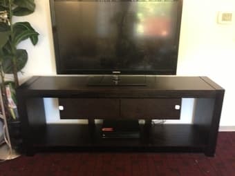 Dark wood entertainment/TV stand - best offer 1
