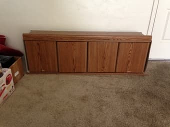 sale wood cabinet and drawers (great as under-bed organizers) total $5 2